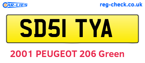 SD51TYA are the vehicle registration plates.