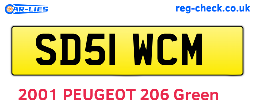 SD51WCM are the vehicle registration plates.