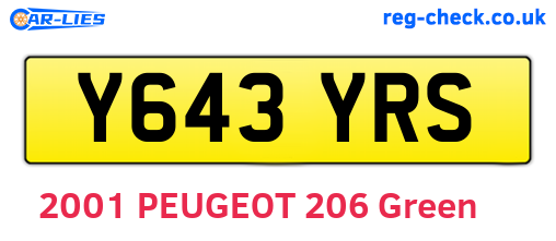 Y643YRS are the vehicle registration plates.