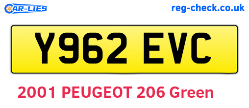 Y962EVC are the vehicle registration plates.