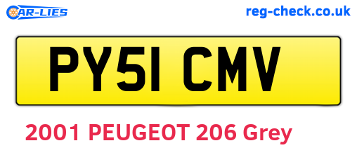 PY51CMV are the vehicle registration plates.