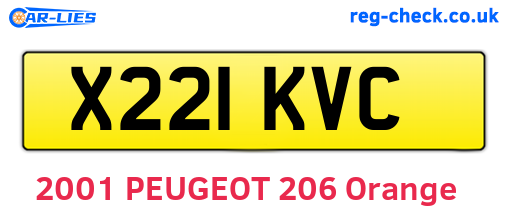 X221KVC are the vehicle registration plates.