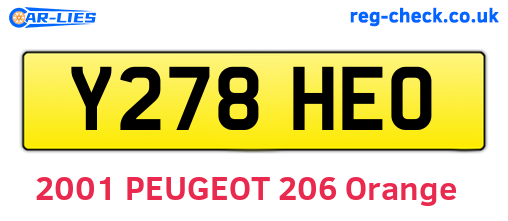 Y278HEO are the vehicle registration plates.