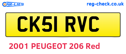 CK51RVC are the vehicle registration plates.