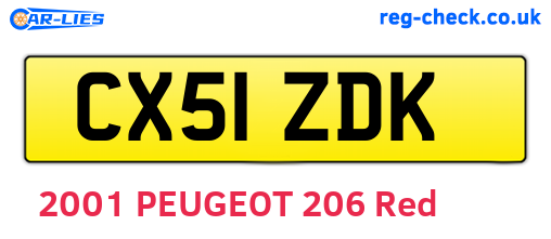 CX51ZDK are the vehicle registration plates.