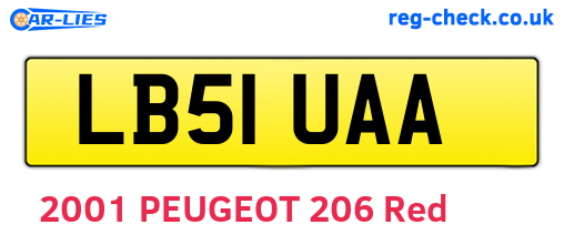 LB51UAA are the vehicle registration plates.