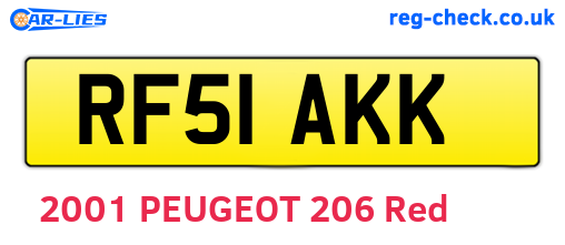 RF51AKK are the vehicle registration plates.