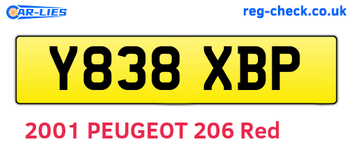 Y838XBP are the vehicle registration plates.
