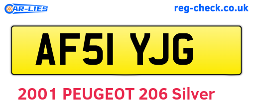 AF51YJG are the vehicle registration plates.
