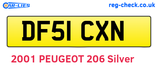 DF51CXN are the vehicle registration plates.