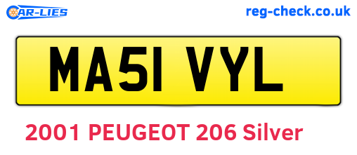 MA51VYL are the vehicle registration plates.