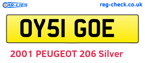 OY51GOE are the vehicle registration plates.