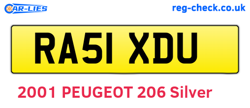 RA51XDU are the vehicle registration plates.