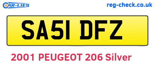 SA51DFZ are the vehicle registration plates.