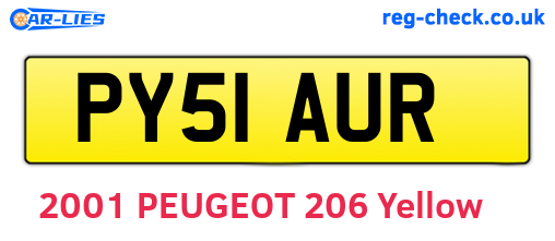 PY51AUR are the vehicle registration plates.