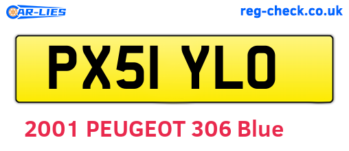 PX51YLO are the vehicle registration plates.