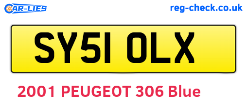 SY51OLX are the vehicle registration plates.