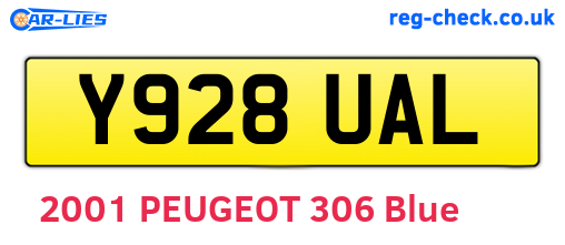 Y928UAL are the vehicle registration plates.