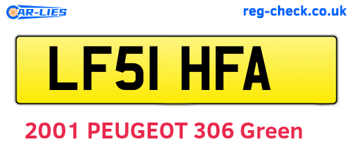 LF51HFA are the vehicle registration plates.