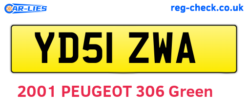 YD51ZWA are the vehicle registration plates.