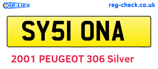 SY51ONA are the vehicle registration plates.