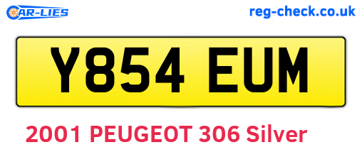 Y854EUM are the vehicle registration plates.