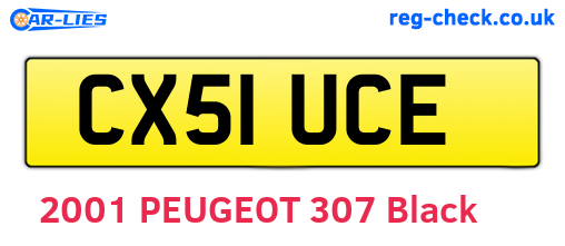 CX51UCE are the vehicle registration plates.