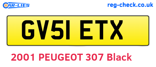 GV51ETX are the vehicle registration plates.