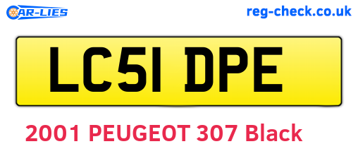 LC51DPE are the vehicle registration plates.