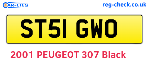 ST51GWO are the vehicle registration plates.