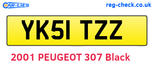 YK51TZZ are the vehicle registration plates.