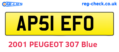 AP51EFO are the vehicle registration plates.