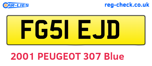 FG51EJD are the vehicle registration plates.