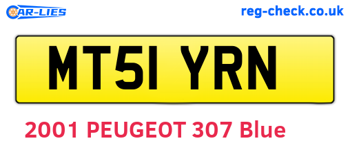 MT51YRN are the vehicle registration plates.