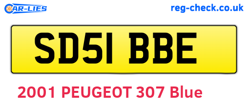 SD51BBE are the vehicle registration plates.