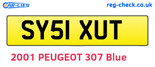 SY51XUT are the vehicle registration plates.