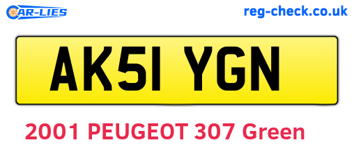 AK51YGN are the vehicle registration plates.