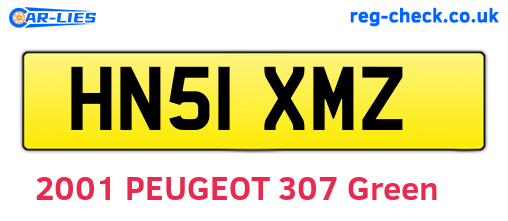 HN51XMZ are the vehicle registration plates.