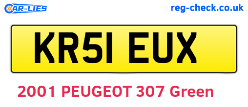 KR51EUX are the vehicle registration plates.