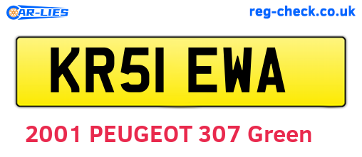 KR51EWA are the vehicle registration plates.