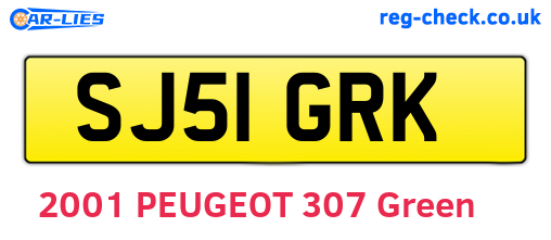 SJ51GRK are the vehicle registration plates.