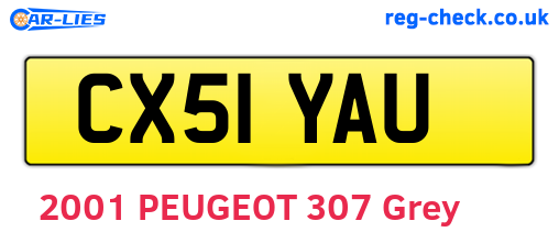 CX51YAU are the vehicle registration plates.