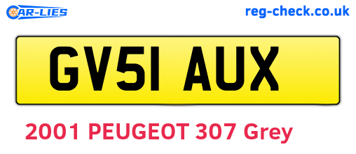 GV51AUX are the vehicle registration plates.