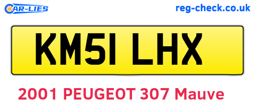 KM51LHX are the vehicle registration plates.