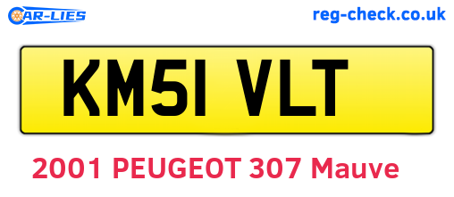 KM51VLT are the vehicle registration plates.