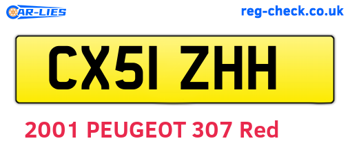 CX51ZHH are the vehicle registration plates.