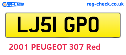 LJ51GPO are the vehicle registration plates.