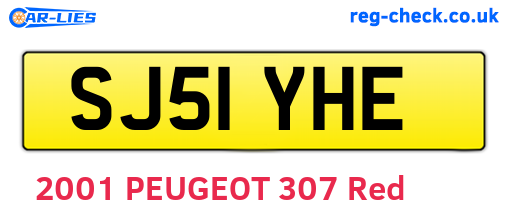 SJ51YHE are the vehicle registration plates.