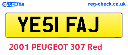YE51FAJ are the vehicle registration plates.