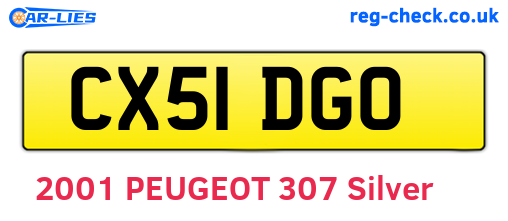 CX51DGO are the vehicle registration plates.
